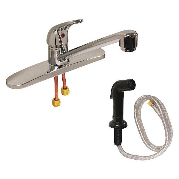 Dominion Faucets 77-1182 Low Arc Kitchen Faucet, Manual, 8″ Mount, 4 H