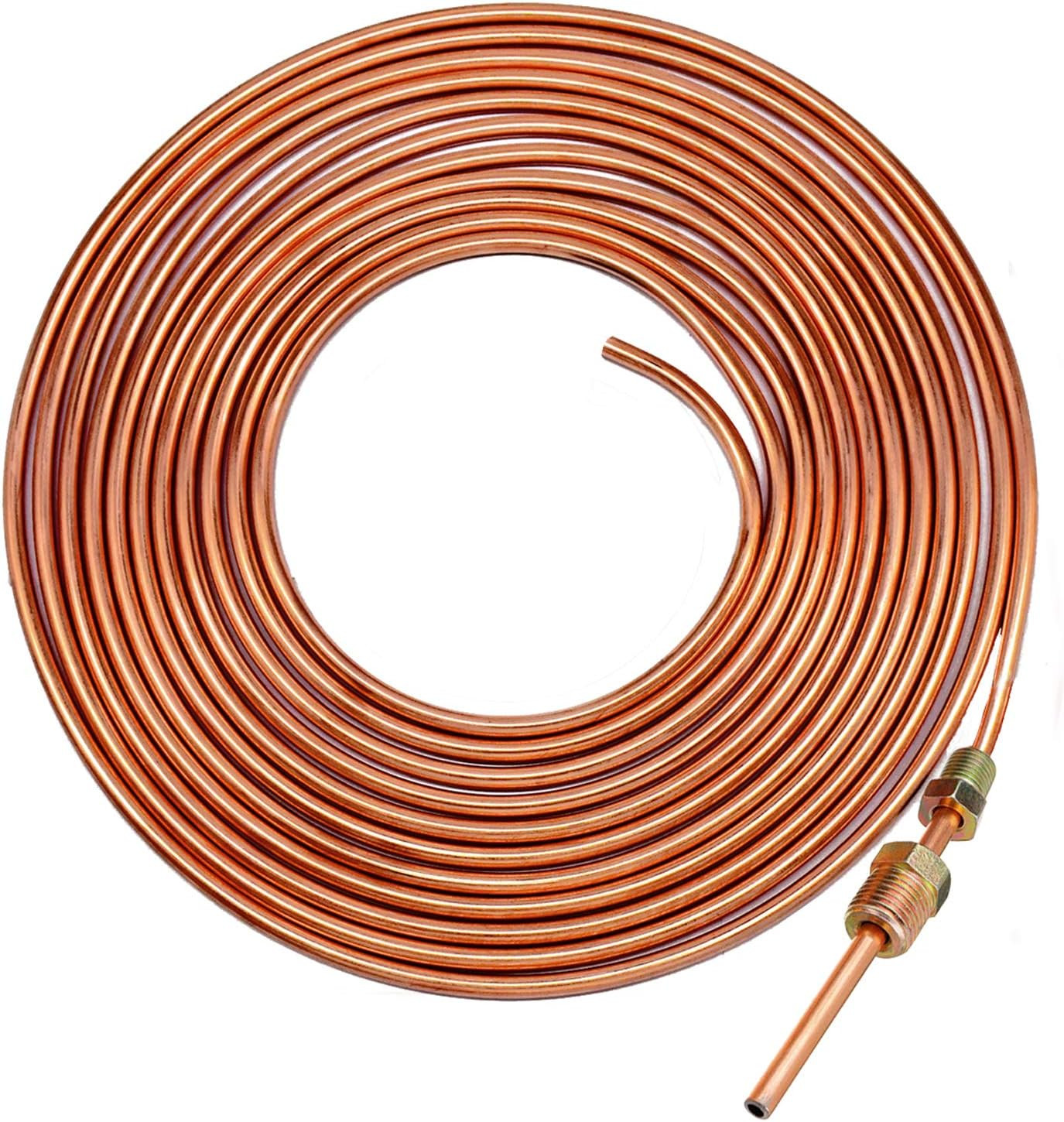 5/16 Brake Line Tubing Kit, Flexible Brake Line 25 Ft Copper Coated Tube Roll fo