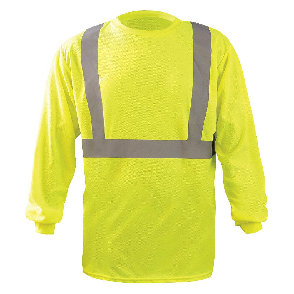 OCCUNOMIX LUX-LST2BX-Y2X Long Sleeve T-Shirt,2XL,ANSI Class 2 448K37