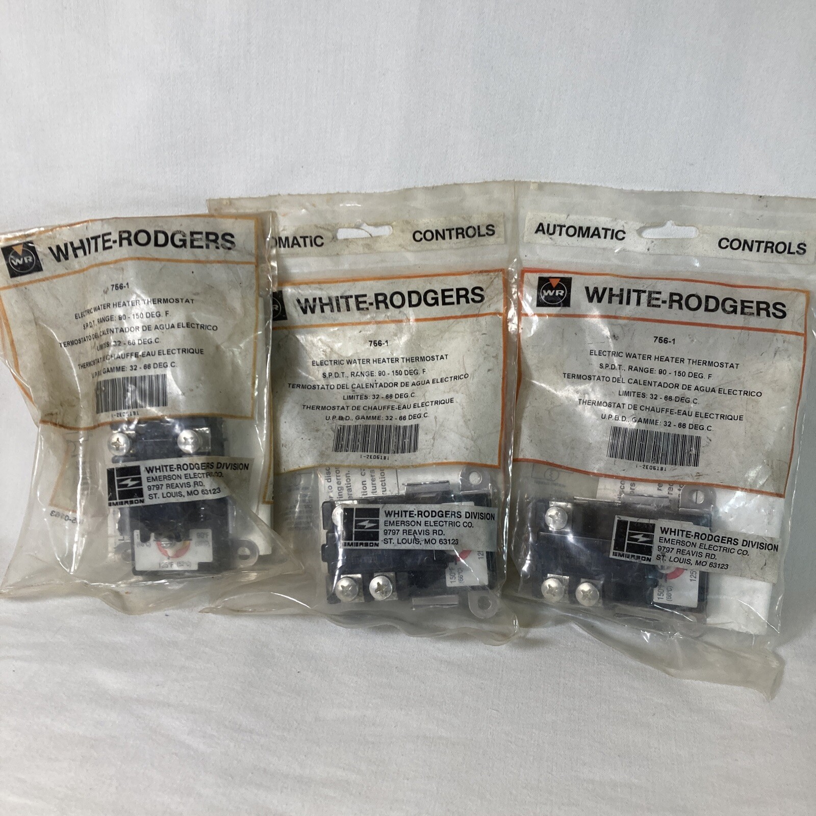 Lot of 3 New White Rodgers 756-1 Hot Water Heater Thermostat New