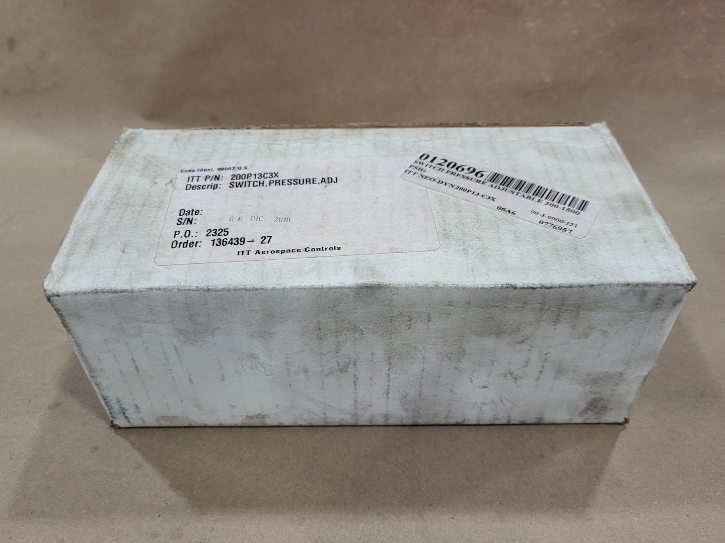 ITT Industries 200-1500 psig Adjustable Pressure Switch 200P13C3