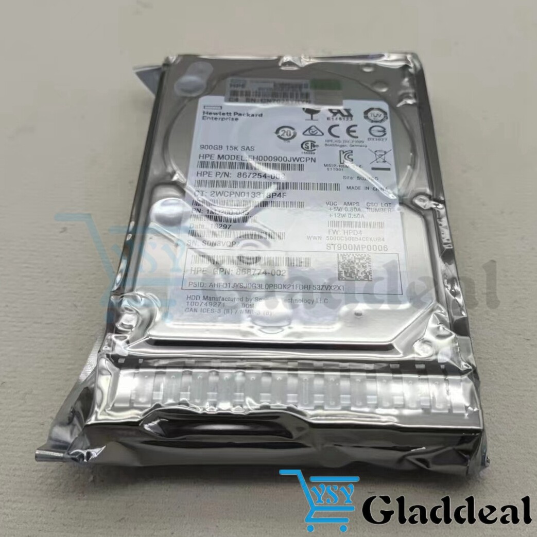 New In Box 870795-001 HPE 900GB 12G SAS 15K ENT 2.5″ DS HDD Server 870759-B21