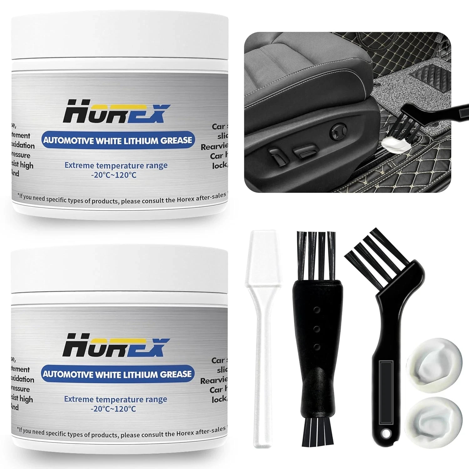 2pcs Automotive White Lithium Grease 3.53oz Multi-Purpose 50 grams (2-Pack)