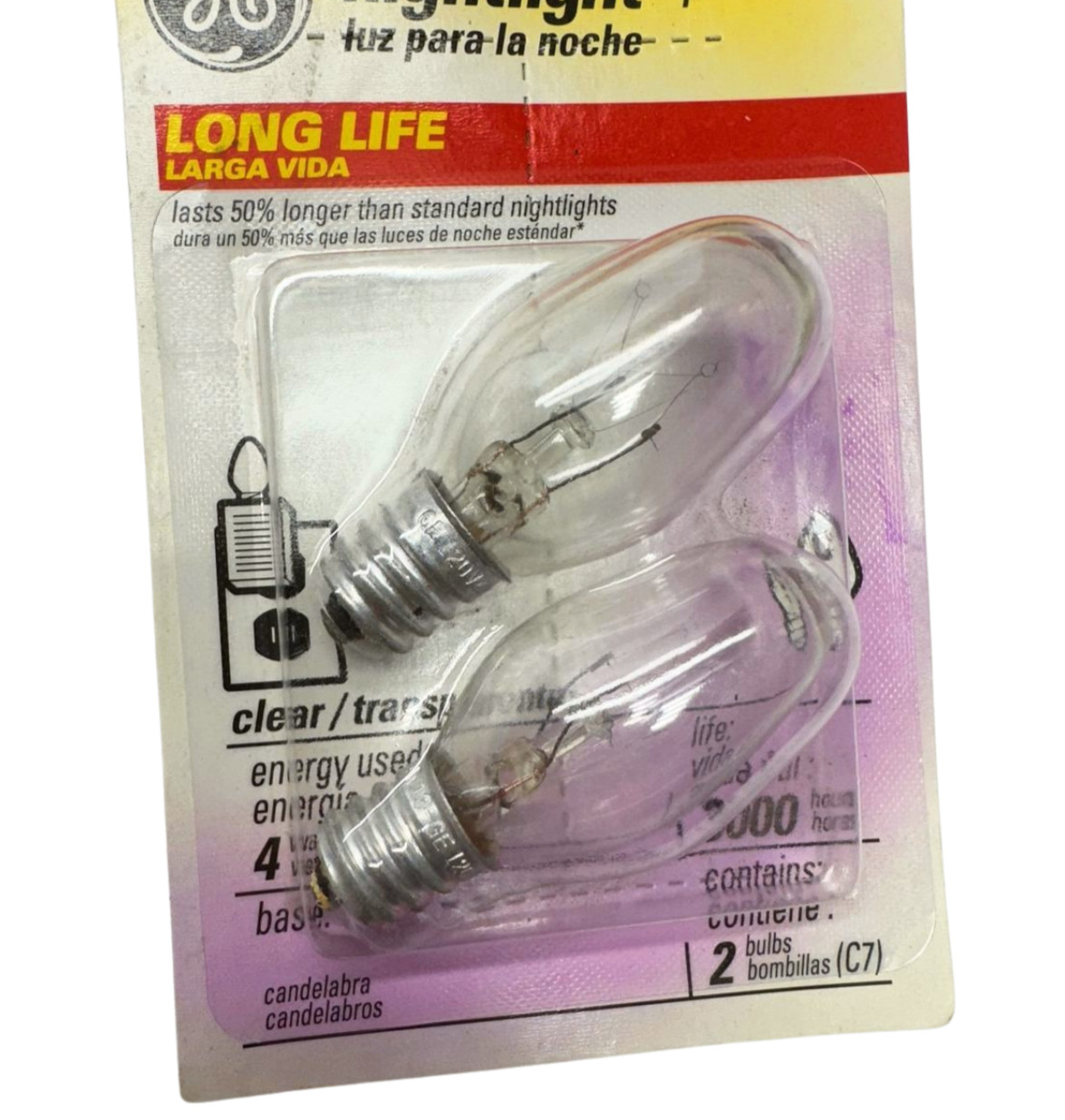 (Pack of 2) General Electric 90708 Nightlight Bulbs, 4W **Free Shipping**