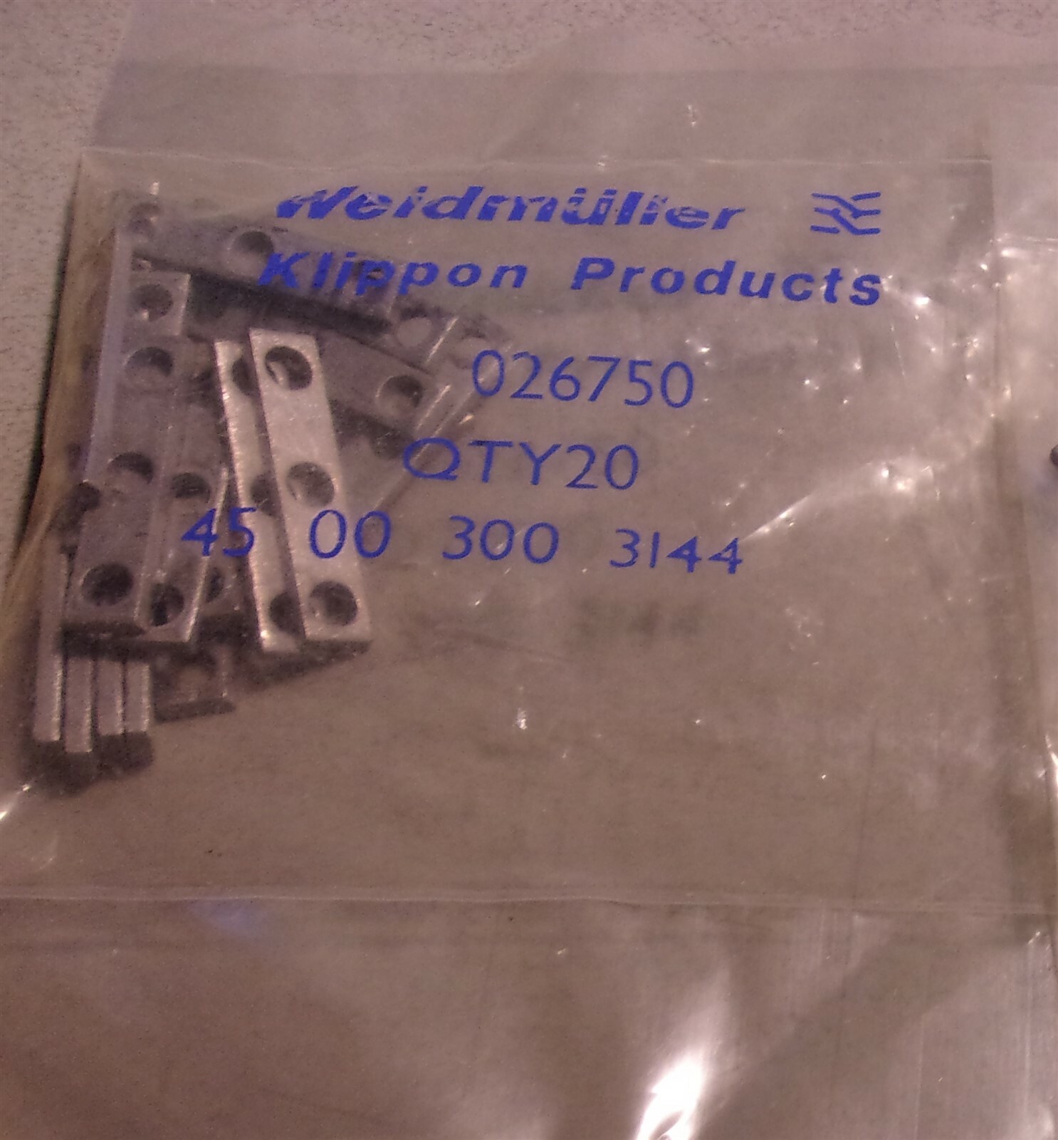 NEW Weidmuller Klippon 026750 Qty: 20 45 00 300 3144 Brackets *FREE SHIPPING*