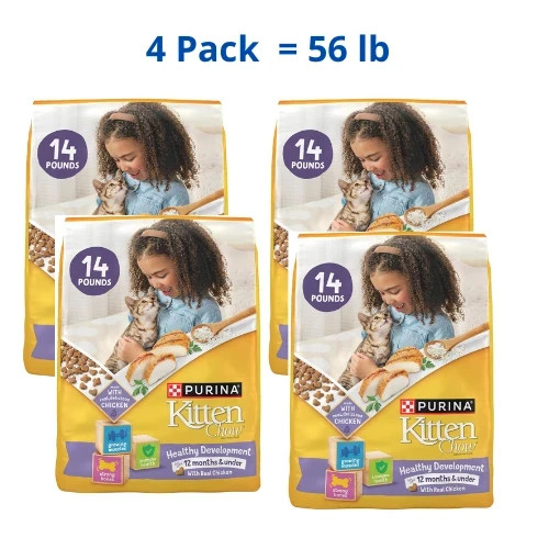 4 Pk – Purina Kitten Chow,Kitten Cat Dry Food,Chicken, Healthy Development, 14lb