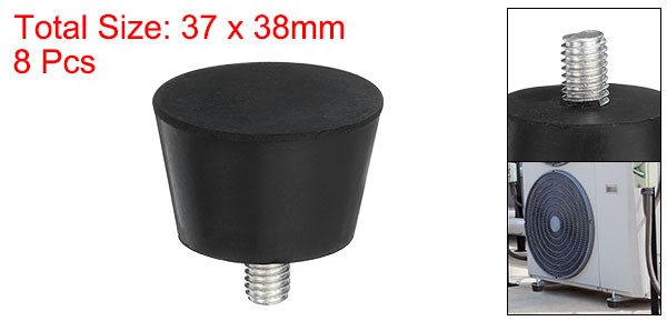8Pcs Thread Levelling Feet, 1.5″x0.98″ with M8x12mm Studs, Black