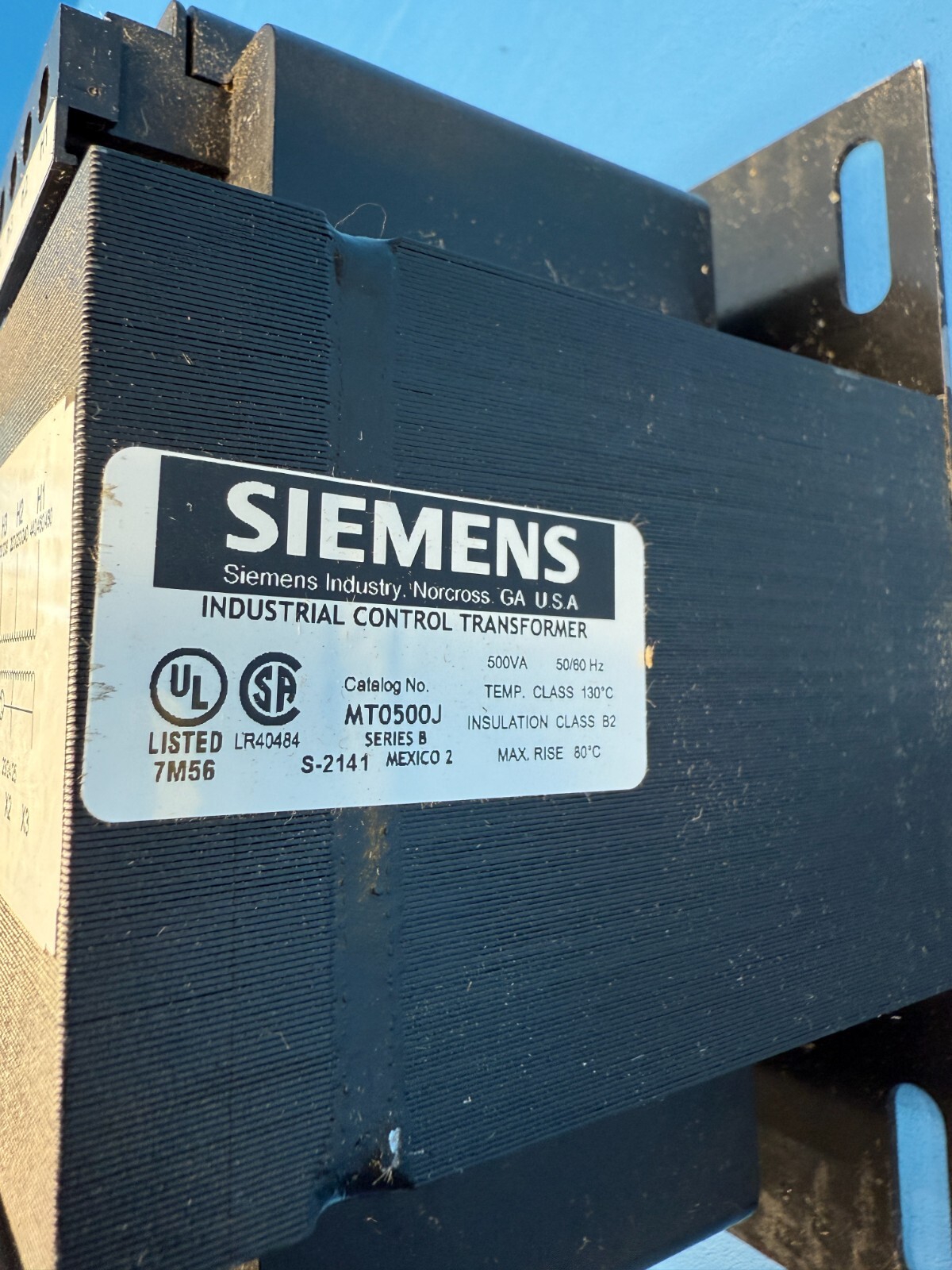 Siemens MT0500J 500VA 50/60Hz Industrial Control Transformer Kit