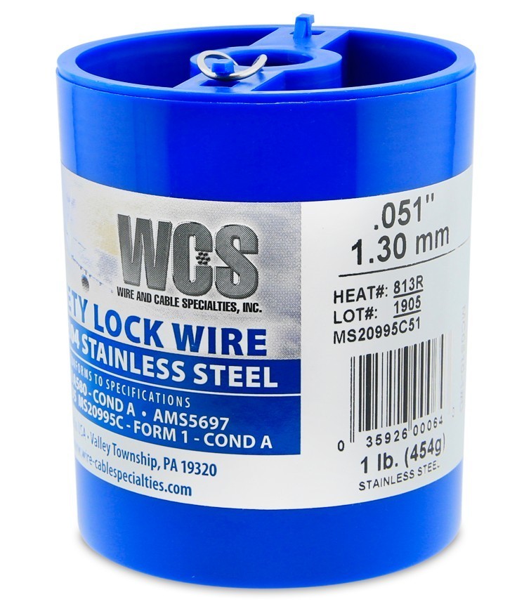 .051″ WCS Stainless Safety Lock Wire MS20995C51 One Pound Roll 143 Feet
