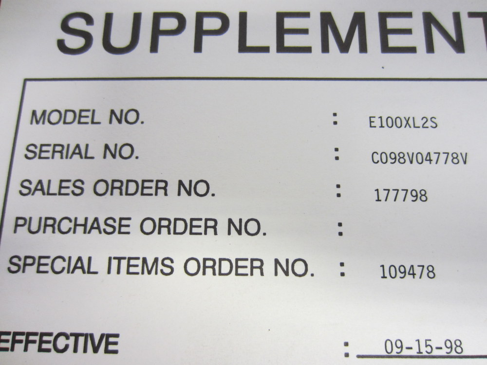 Hyster E100XL2S Special Products Parts Manual Customer Copy Hy-E100XL2S
