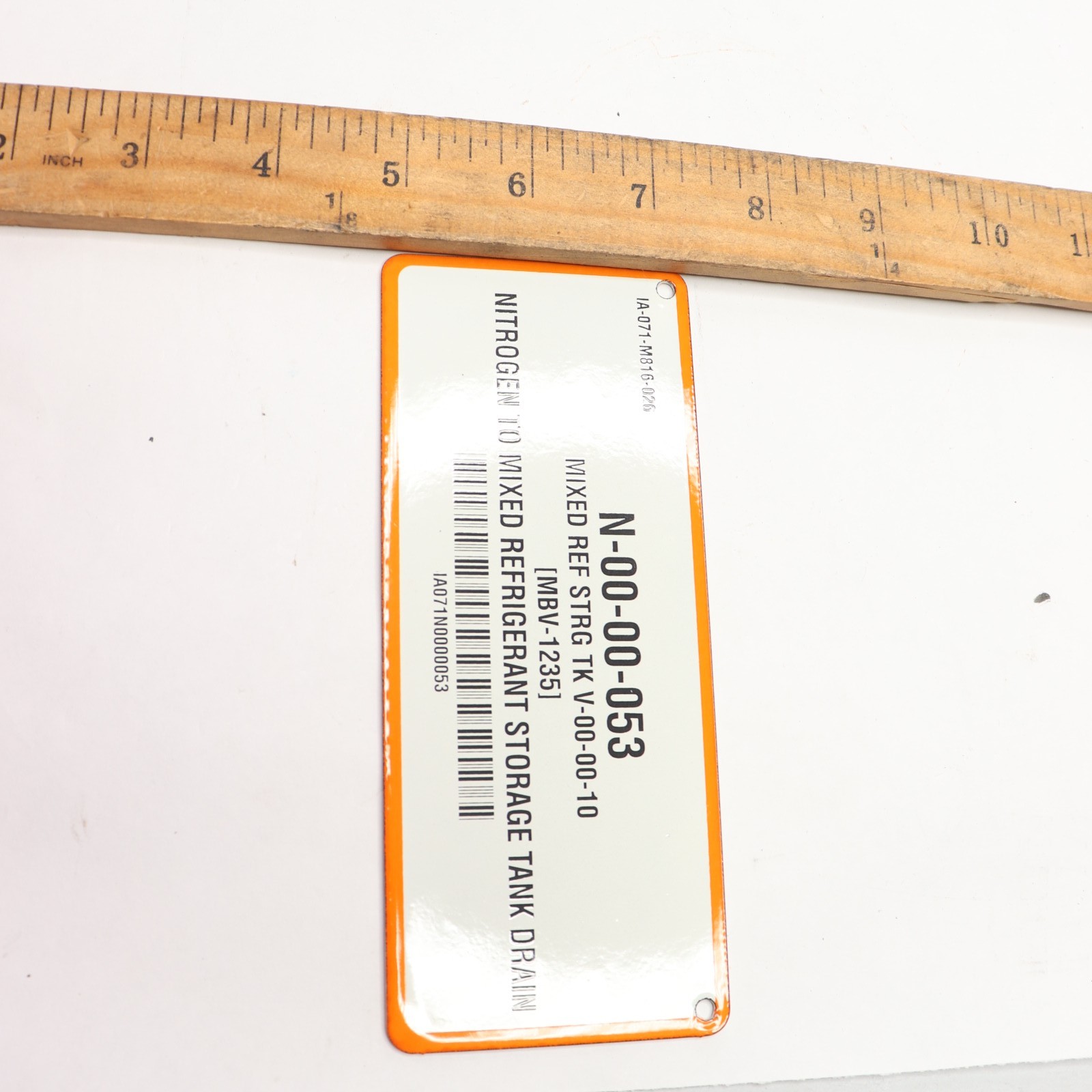 Nitrogen To Mixed Refrigerant Storage Tank Drain Plate IA-071-M816-026
