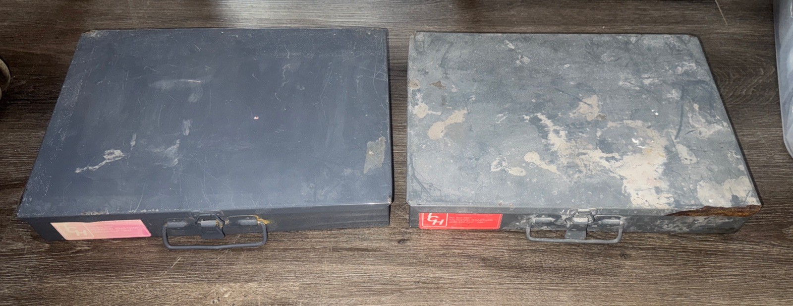 2 Metal Storage Boxes With Locking Clasps 13.5” X 9.5”