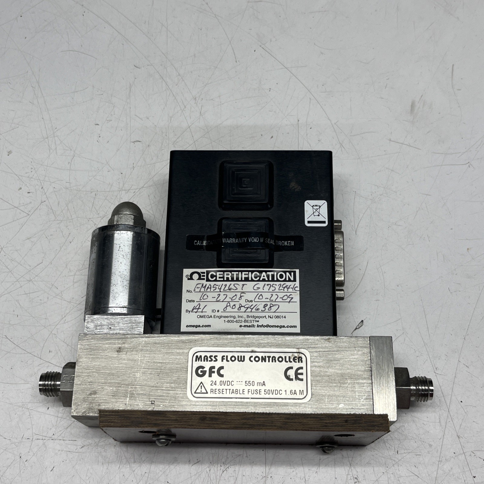 Omega Mass Flow Controller FMA5426ST 24VDC N2 Gas 0-30 L/Min