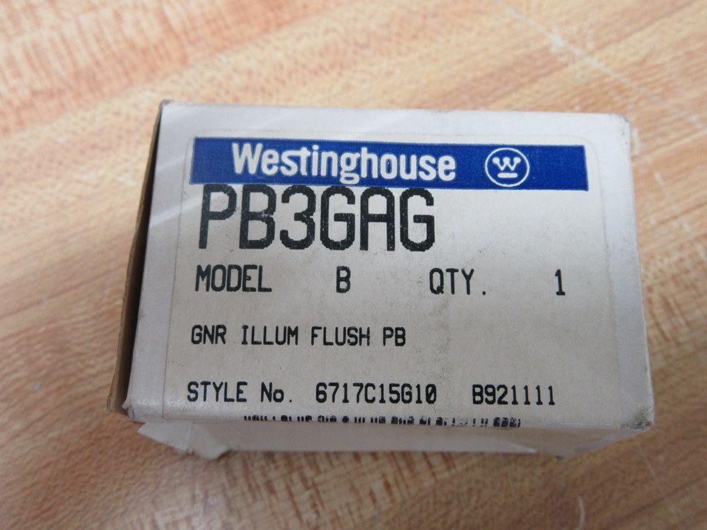 Westinghouse PB3GAG Illum. Push Button 6717C15G10