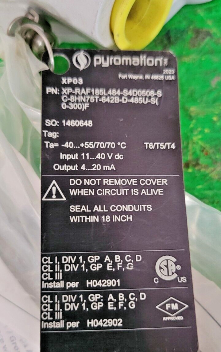 ⚡PYROMATLON TEMP TRANSMITTER SERIES 642 PESSCO OFFERING 1 G082724-19-23 🗽