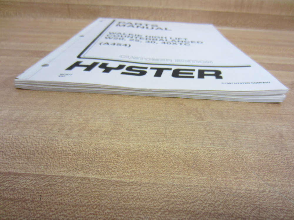 Hyster W20 25 30 40XTC Parts Manual Walkie High Lift 897977 (A454)