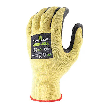 Showa 4561Xxl-10-V Knit Gloves, Cut Level A4 , Dipped , Nitrile , Grip , 2Xl 1