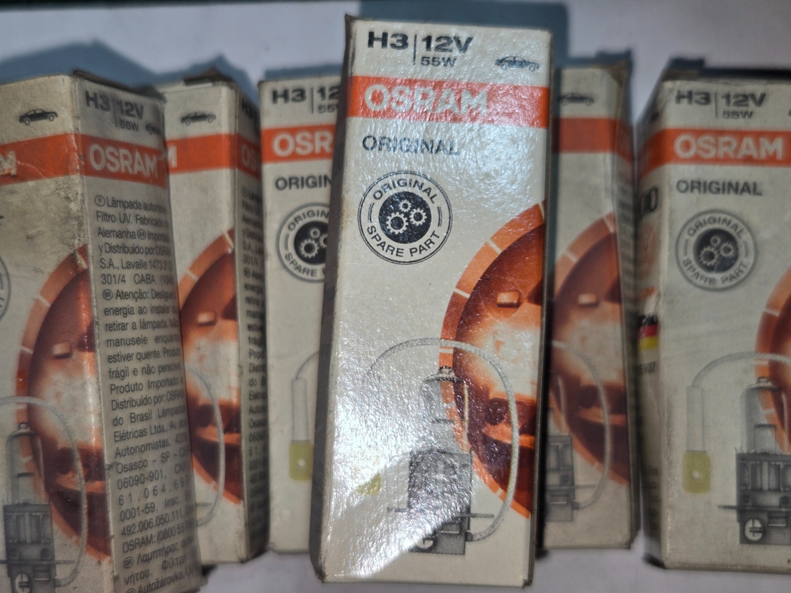 Lot of 7 Osram OEM H3 Halogen Fog Off-Road Headlight Bulb 55W NOS