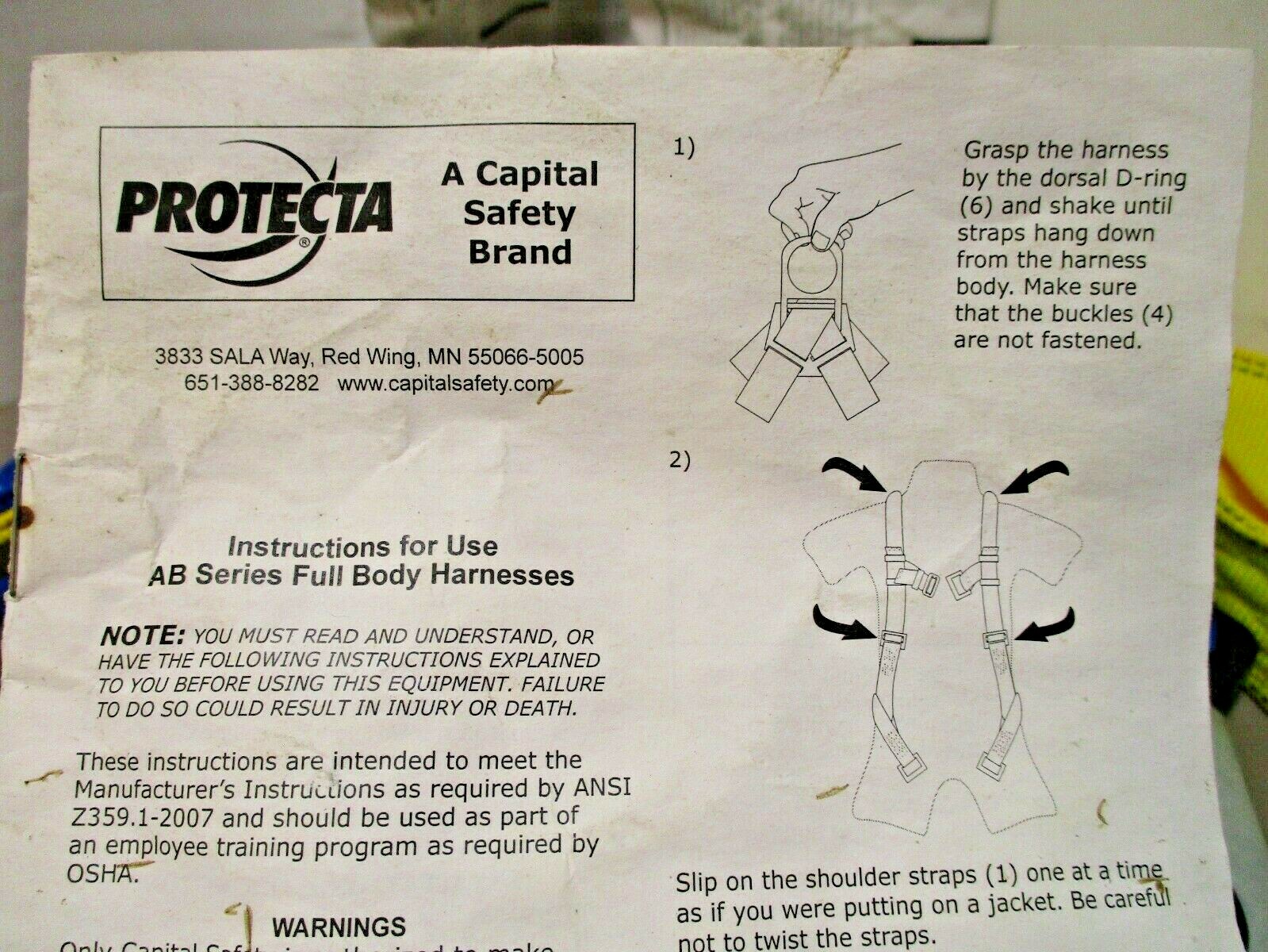 Protecta AB17530-XL Full Body Safety Harness Set XL 130-310Lb Capacity.