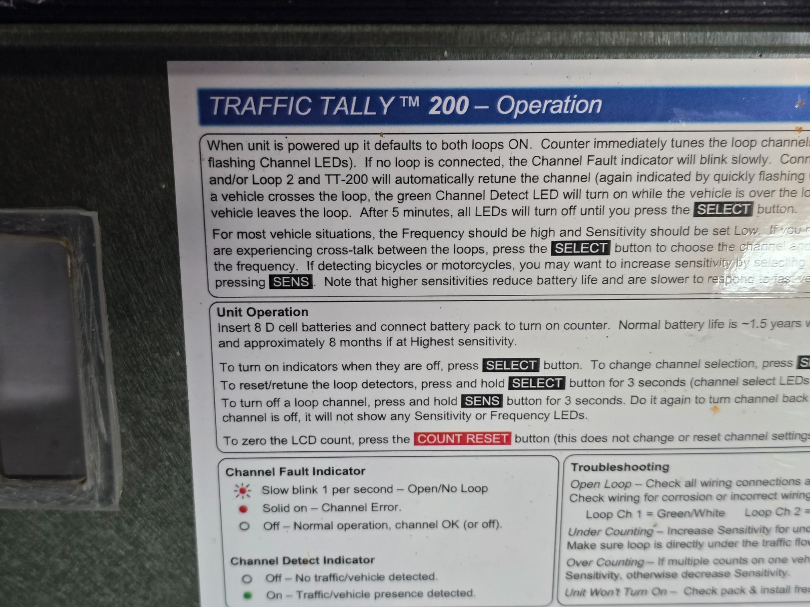 Diamond Traffic Products Traffic Tally 200 Inductive Loop Traffic Detector