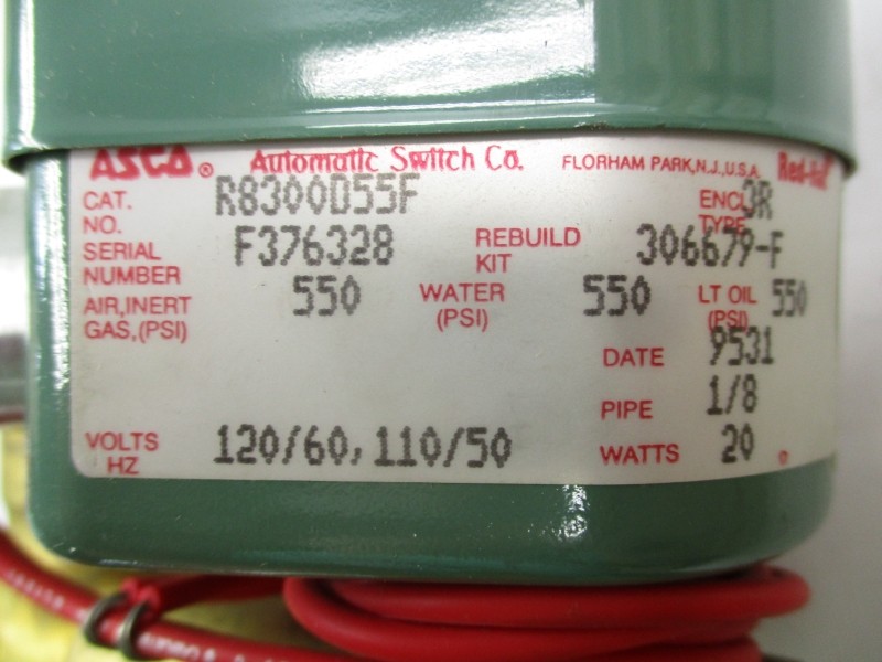 ASCO R8300D55F 110/120V 550PSI 1/8″ NSMP
