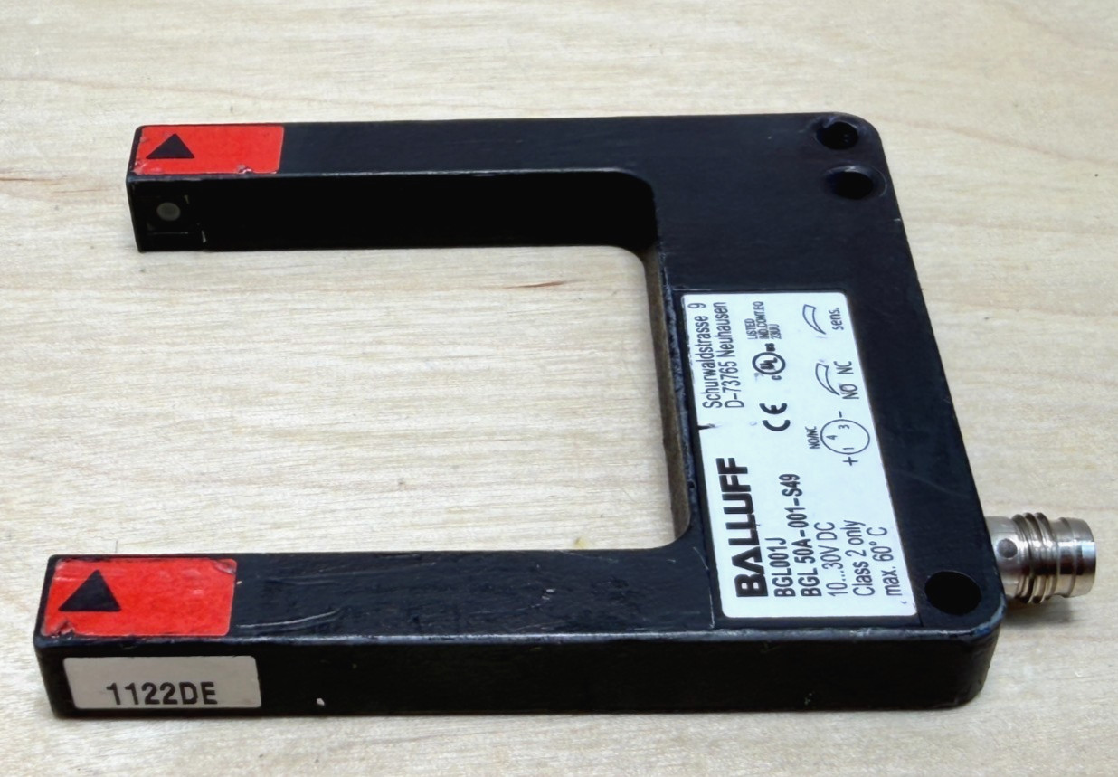 Balluff BGL 50A-001-S49 Fork Through Beam Sensor, 50 mm, PNP, NO/NC, BGL001J