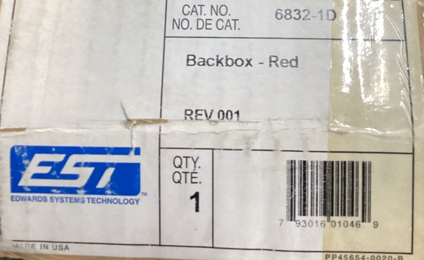 6832-1D EST Back Box Red ⚪️