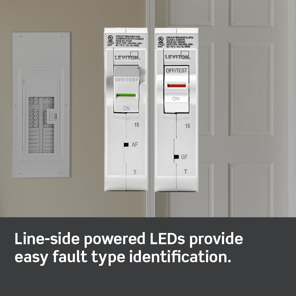 Leviton LB215-T 15A 2-Pole Plug-On Standard Branch Circuit Breaker, Thermal