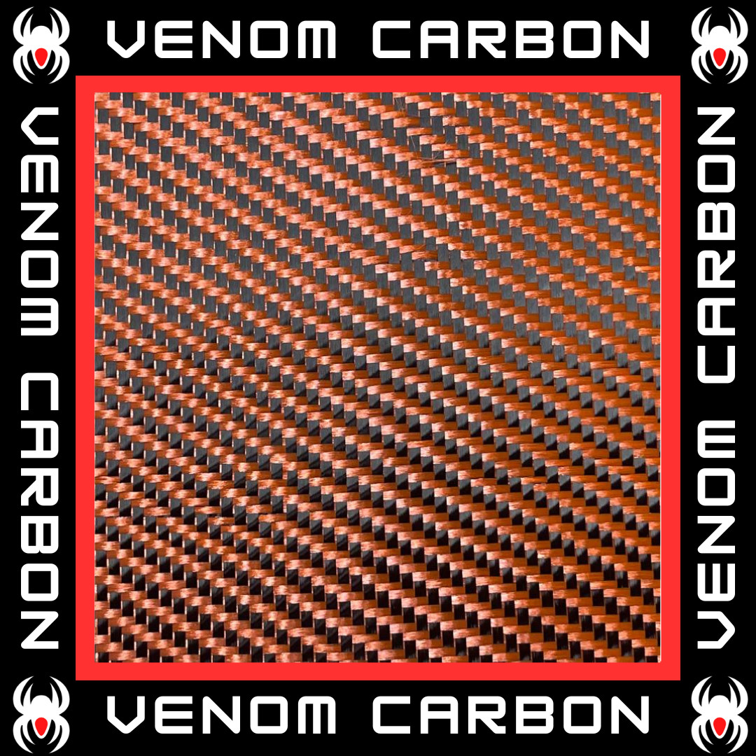 12″ Orange Carbon Fiber Color Hybrid Cloth Tape (3k, 5.7oz, 12″ x 36″)