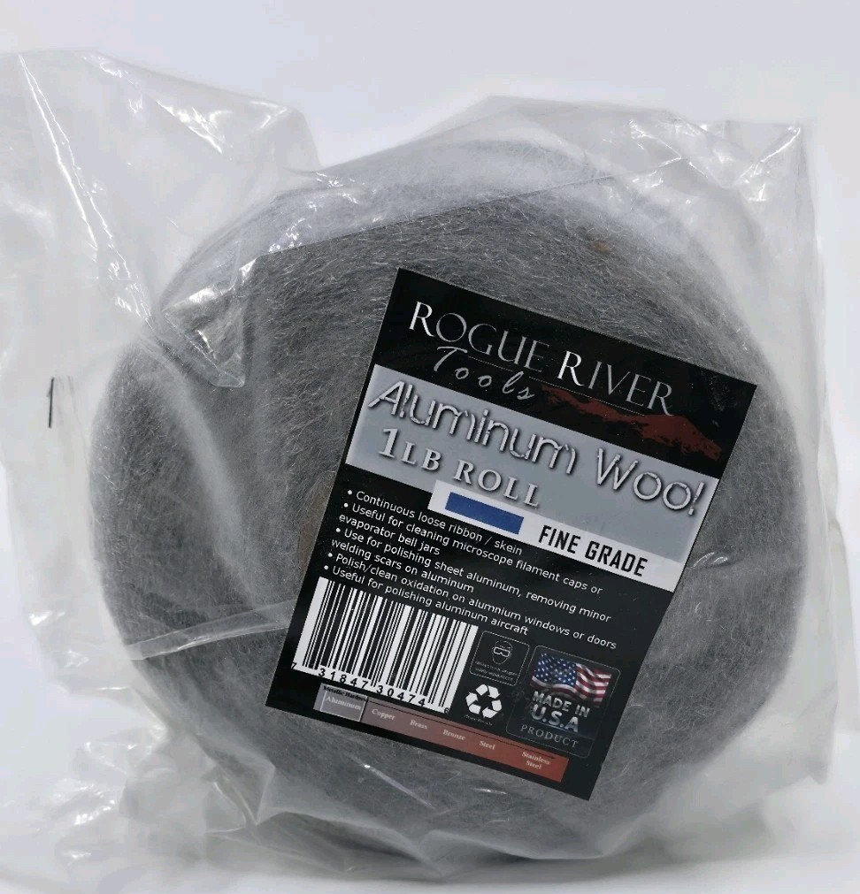 Aluminum Wool (FINE Grade) – 1lb Roll – by Rogue River Tools. Soft clean!