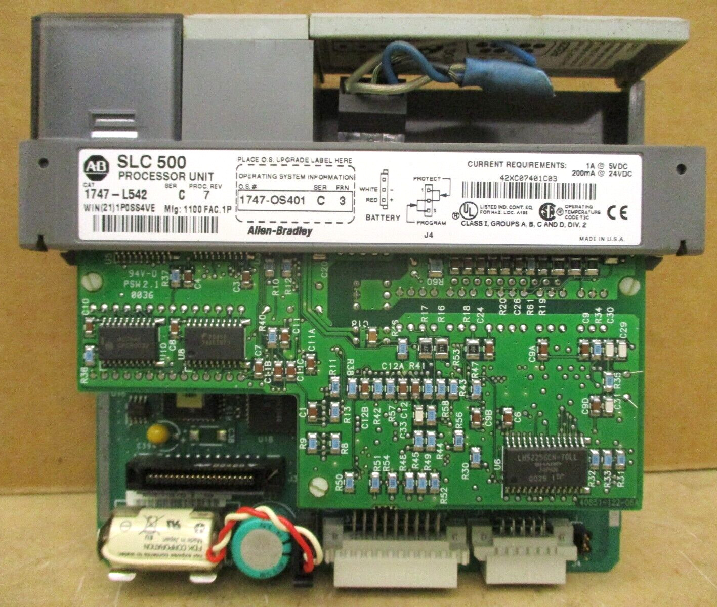 Allen-Bradley SLC 500 1746-P3 Ser A SLC 5/04 CPU 1747-L542 48666GN