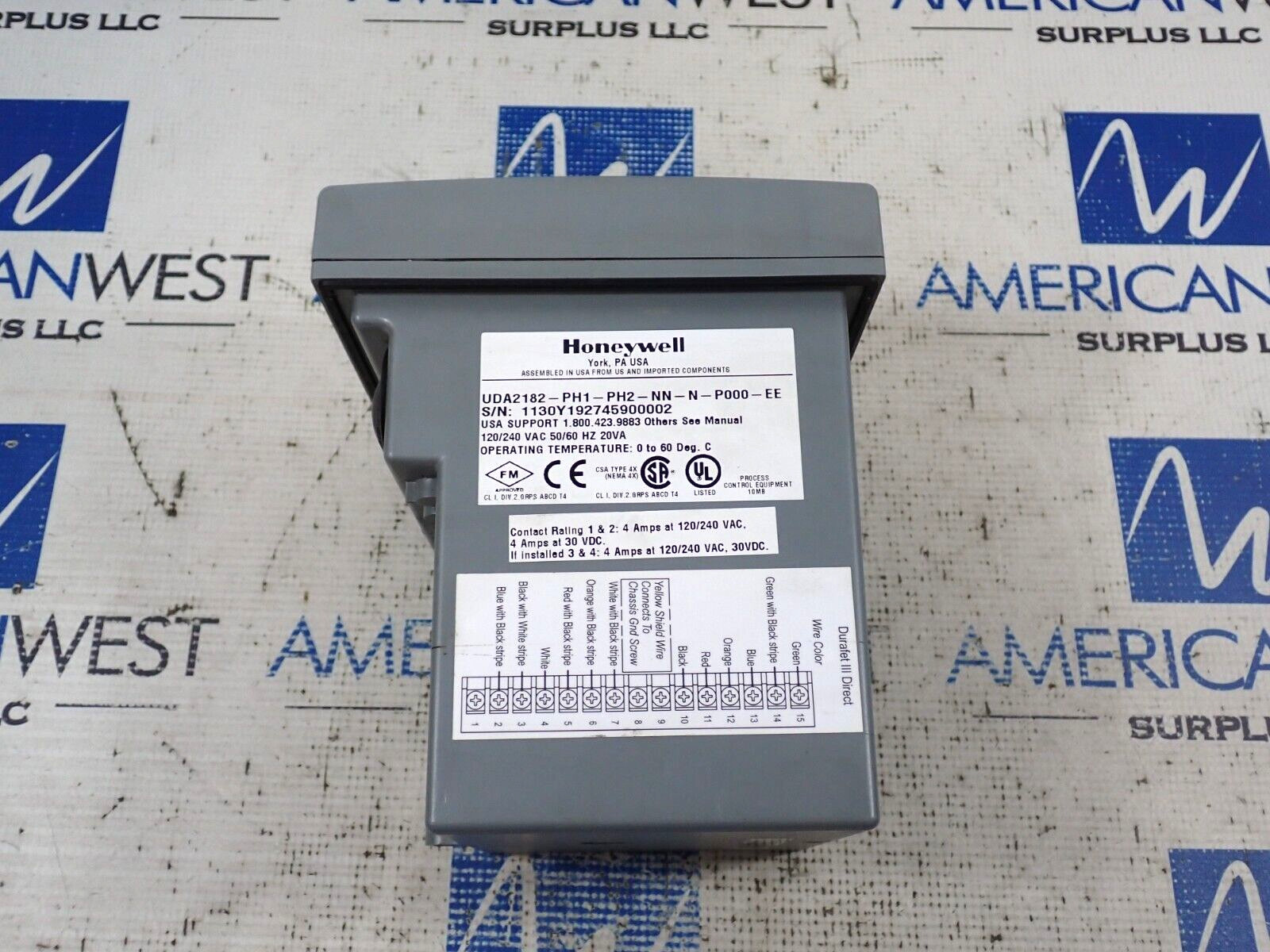 Honeywell UDA2182-PH1-PH2-NN-N-P000-EE Dual Analyzer