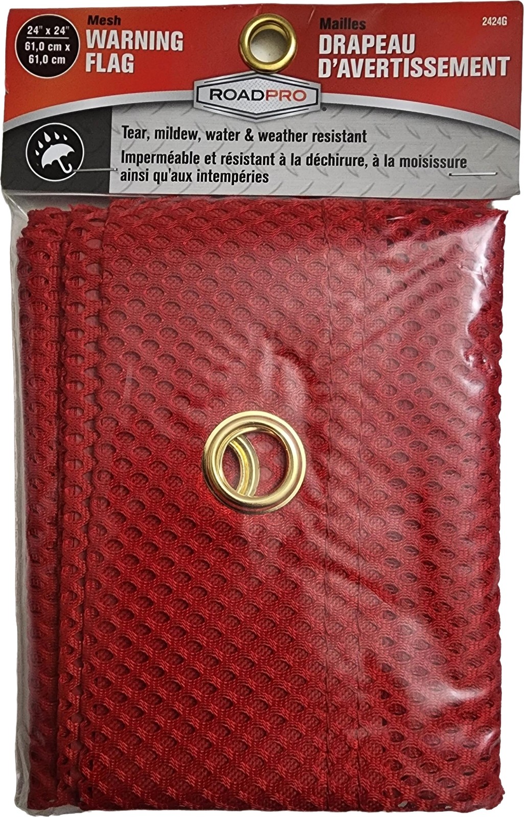 4 Lot RoadPro 2424G Red 24 inch x 24 inch Mesh Warning Flag with Grommets