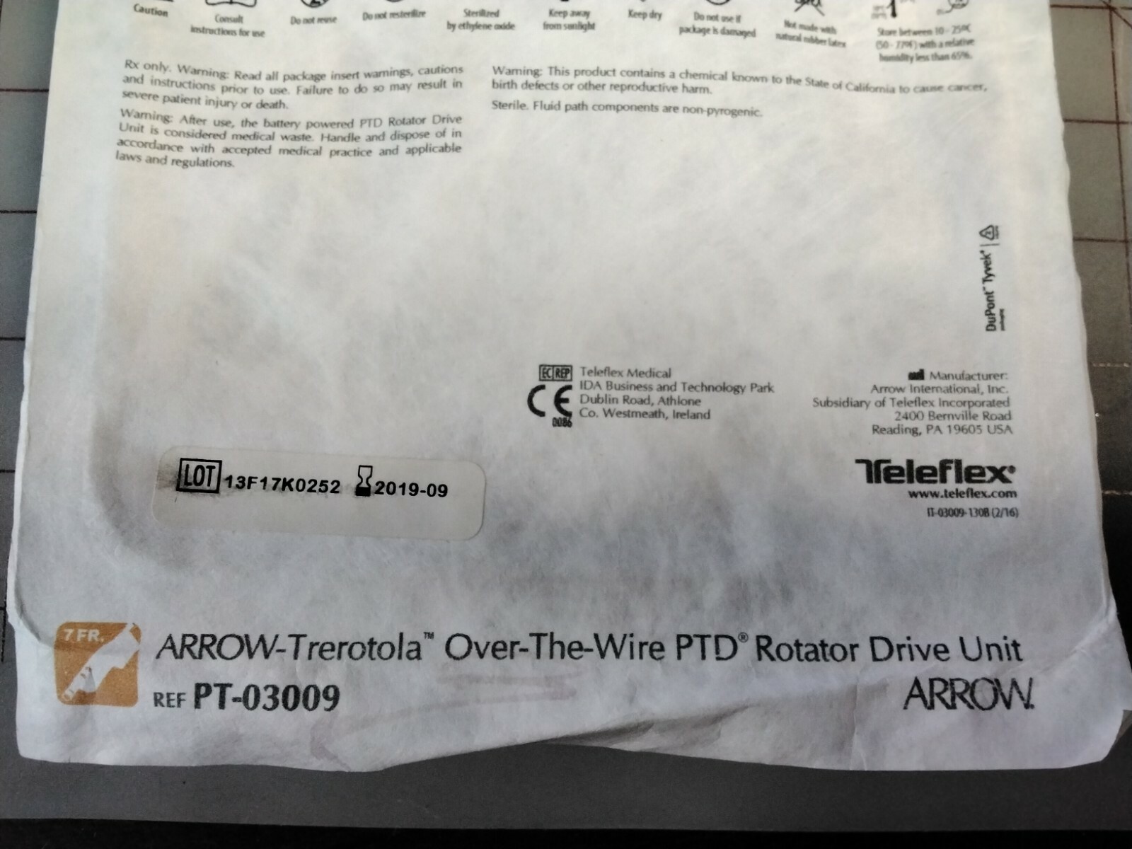 PT-03009: ARROW-TREROTOLA OVER-THE-WIRE PTD ROTATOR DRIVE UNIT (EXP. 2019)