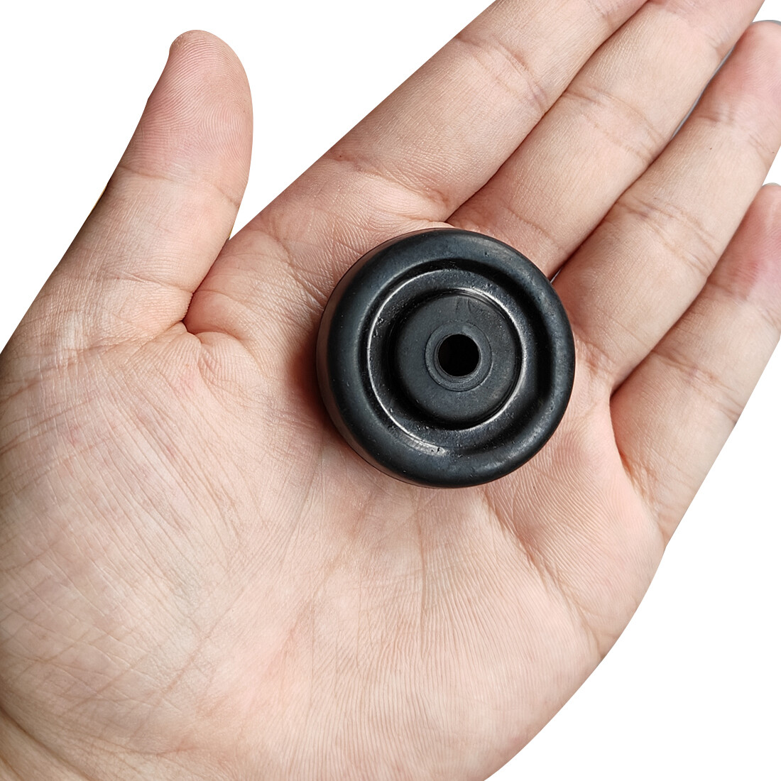 1.5-inch Diameter Rubber Wheel Skateboard Trolley Caster Pulley Black 4pcs