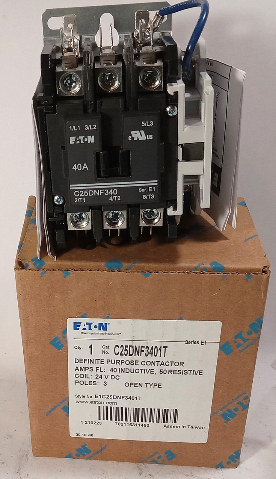 1 NEW EATON C25DNF3401T DEFINITE PURPOSE CONTACTOR NIB ***MAKE OFFER***