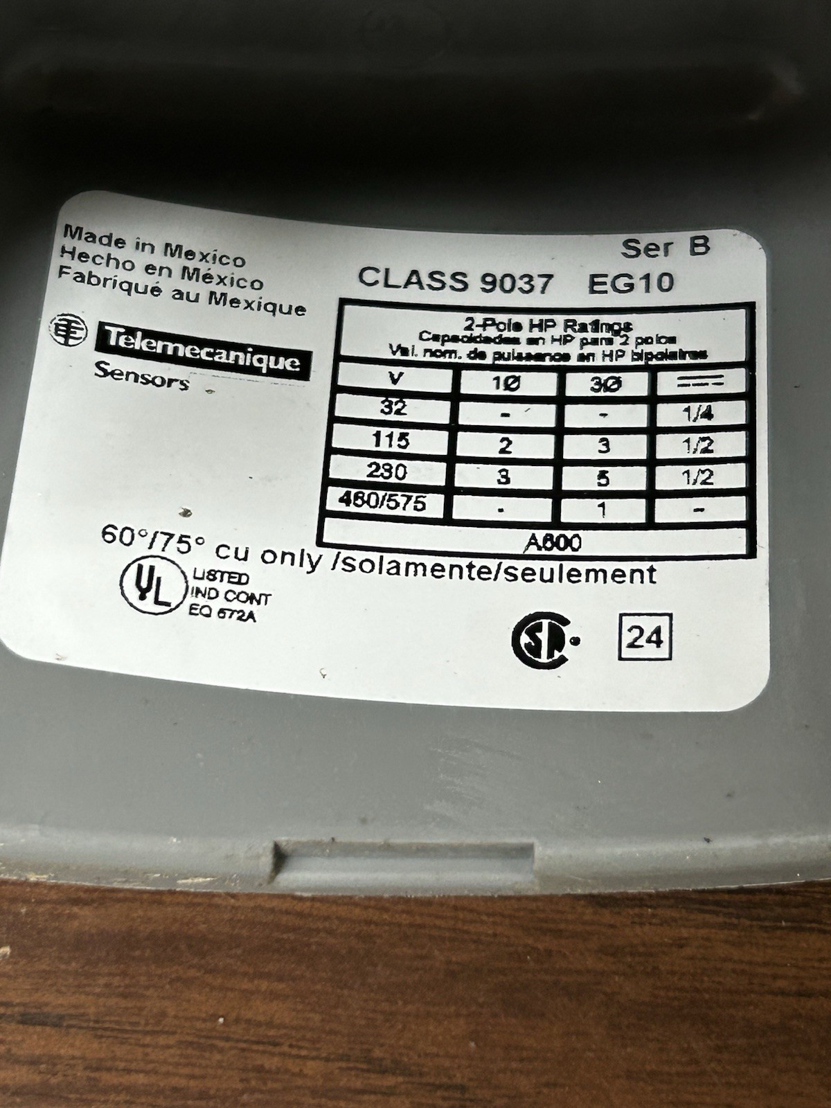 Telemechanique Liquid Level Float Switch 9037EG10 With 12” Rod And Float