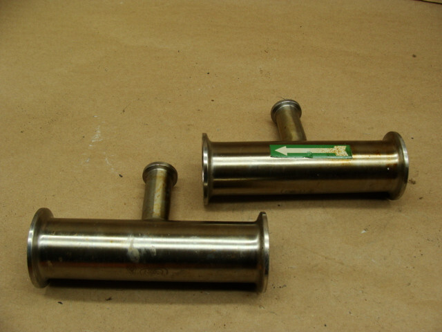 (2)TRI-CLAMP SST SANITARY REDUCED OUTLET TEE 2″ OD TO 1″ OD 1-3/8″ ID TO 5/8″ ID