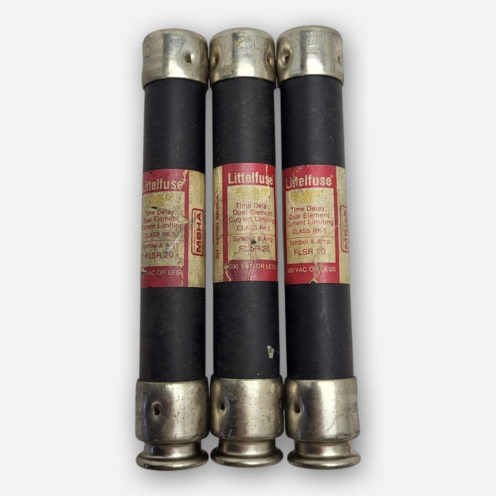 LOT OF 3 LITTLEFUSE FLSR 20 TIME DELAY FUSE 20A, 600VAC