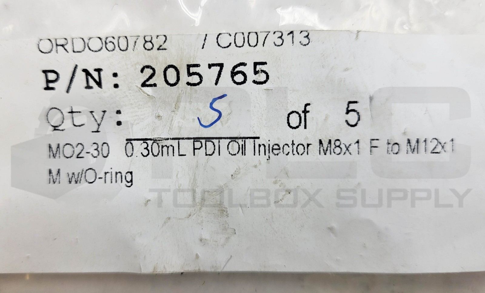 BAG OF 4 NEW LUBE 205765 PDI OIL INJECTERS M8X1 F TO M12X1 M W/ ORING 30 23F