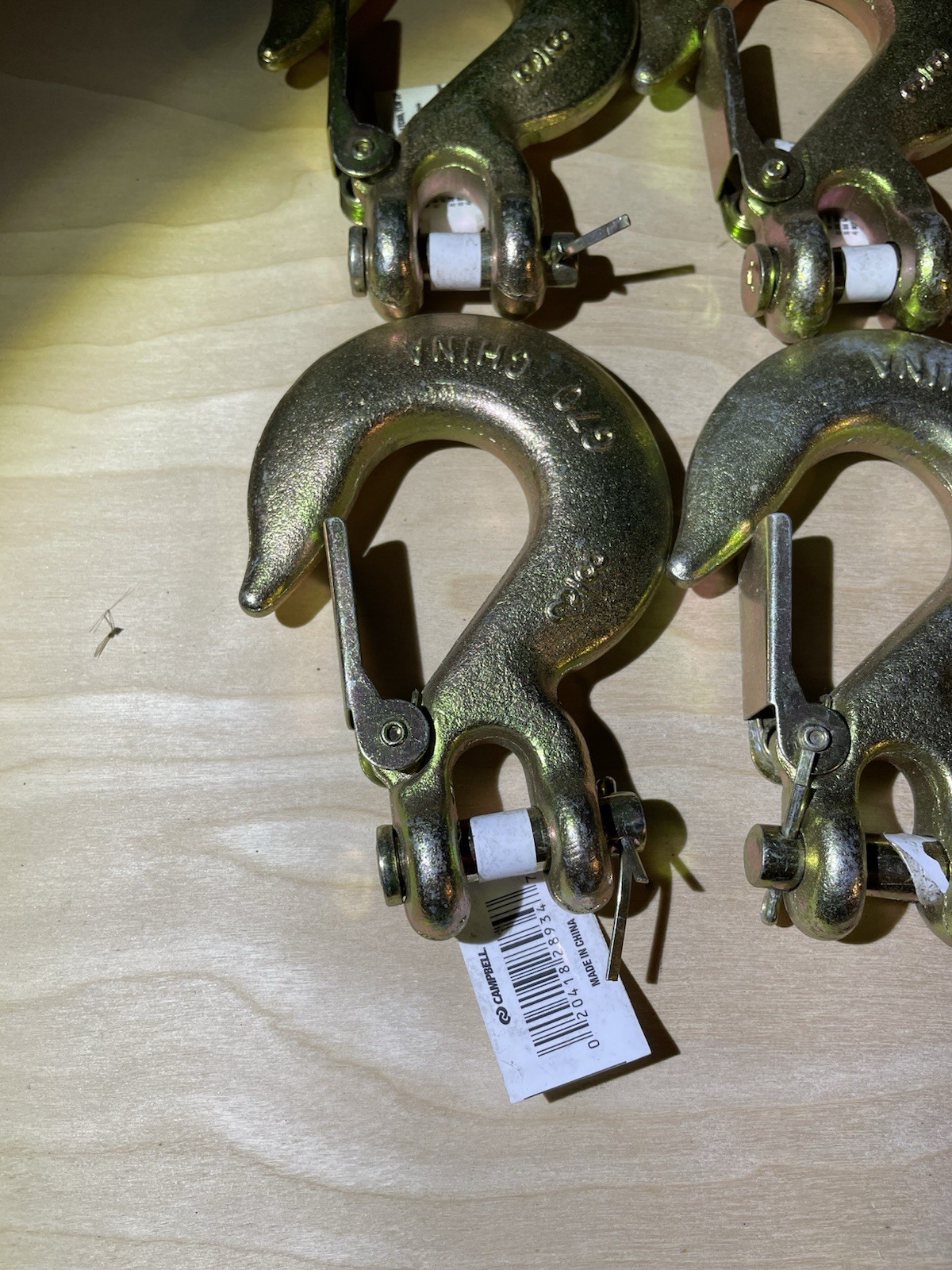 Lot of 8 – Campbell T9504515 3/8” Clevis Slip Hooks 6,600 lb Gold