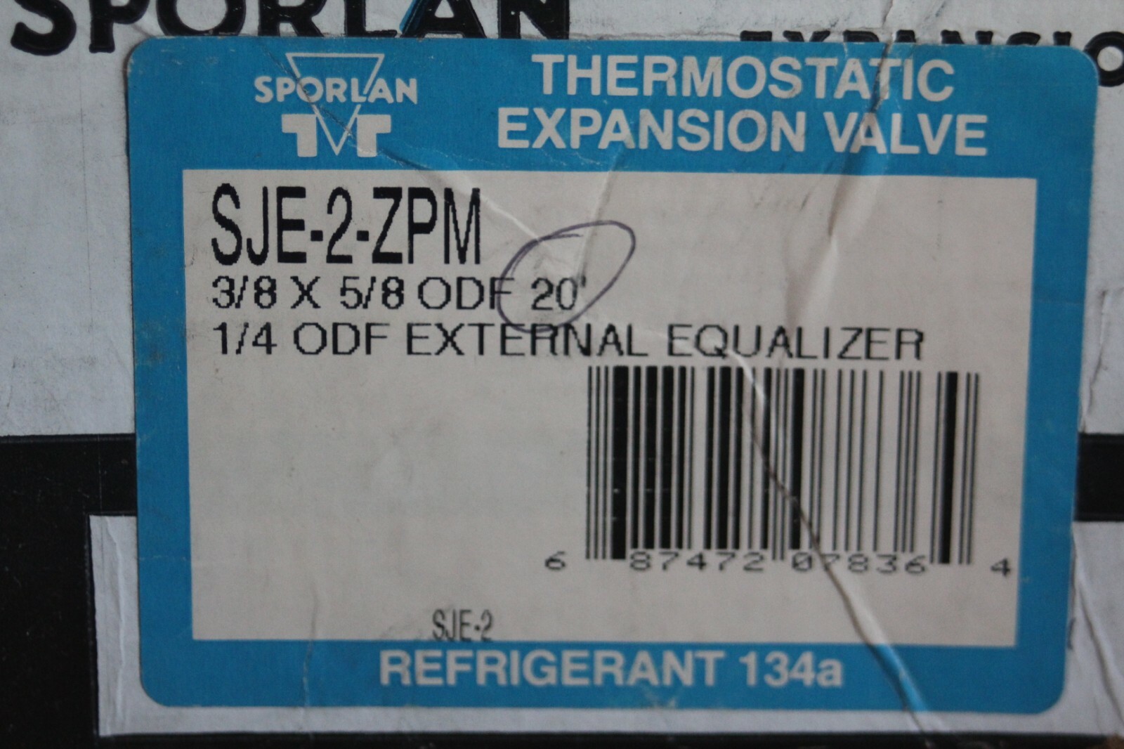 Sporlan Thermostatic Expansion Valve SJE-2-ZPM
