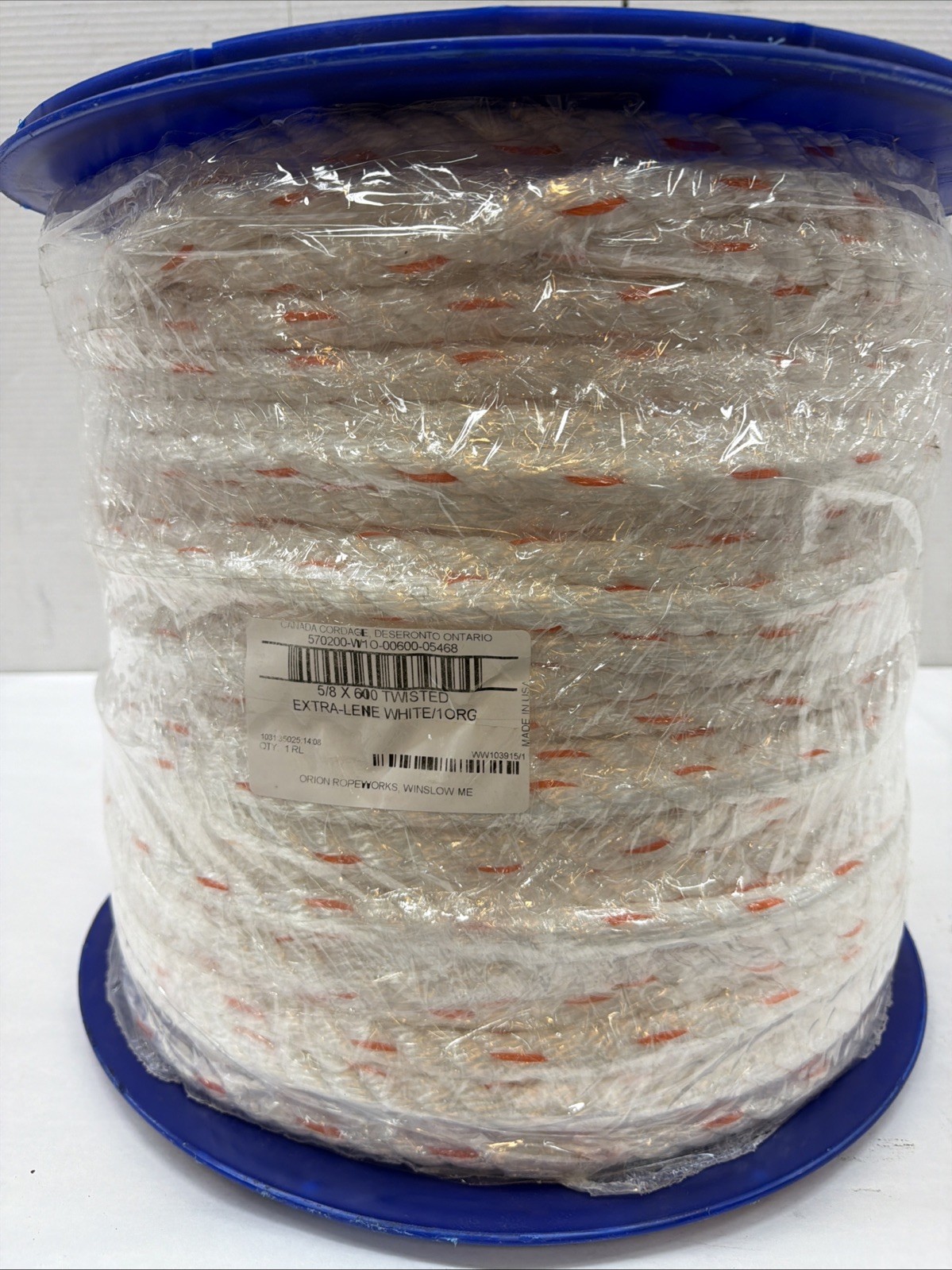 ORION ROPEWORKS 570200-W1O-00600-05468 Gen. Purp. Utility Rope,5/8″Dia.x600’L 54
