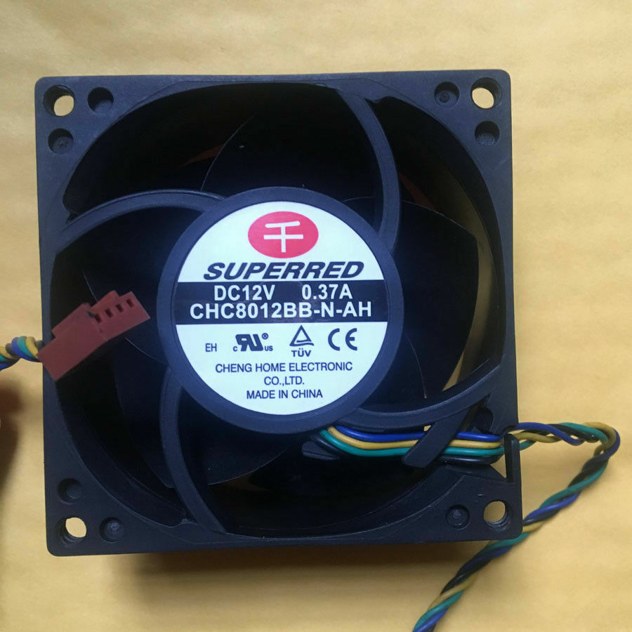 SUPERRED CHC8012BB-N-AH 8038 80mm x 38mm Cooler Cooling Fan DC 12V 0.37A 4Pin