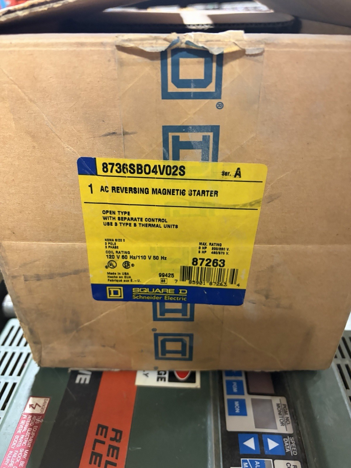 NEW SQUARE D AC REVERSING MAGNETIC STARTER 8736SB04V02S