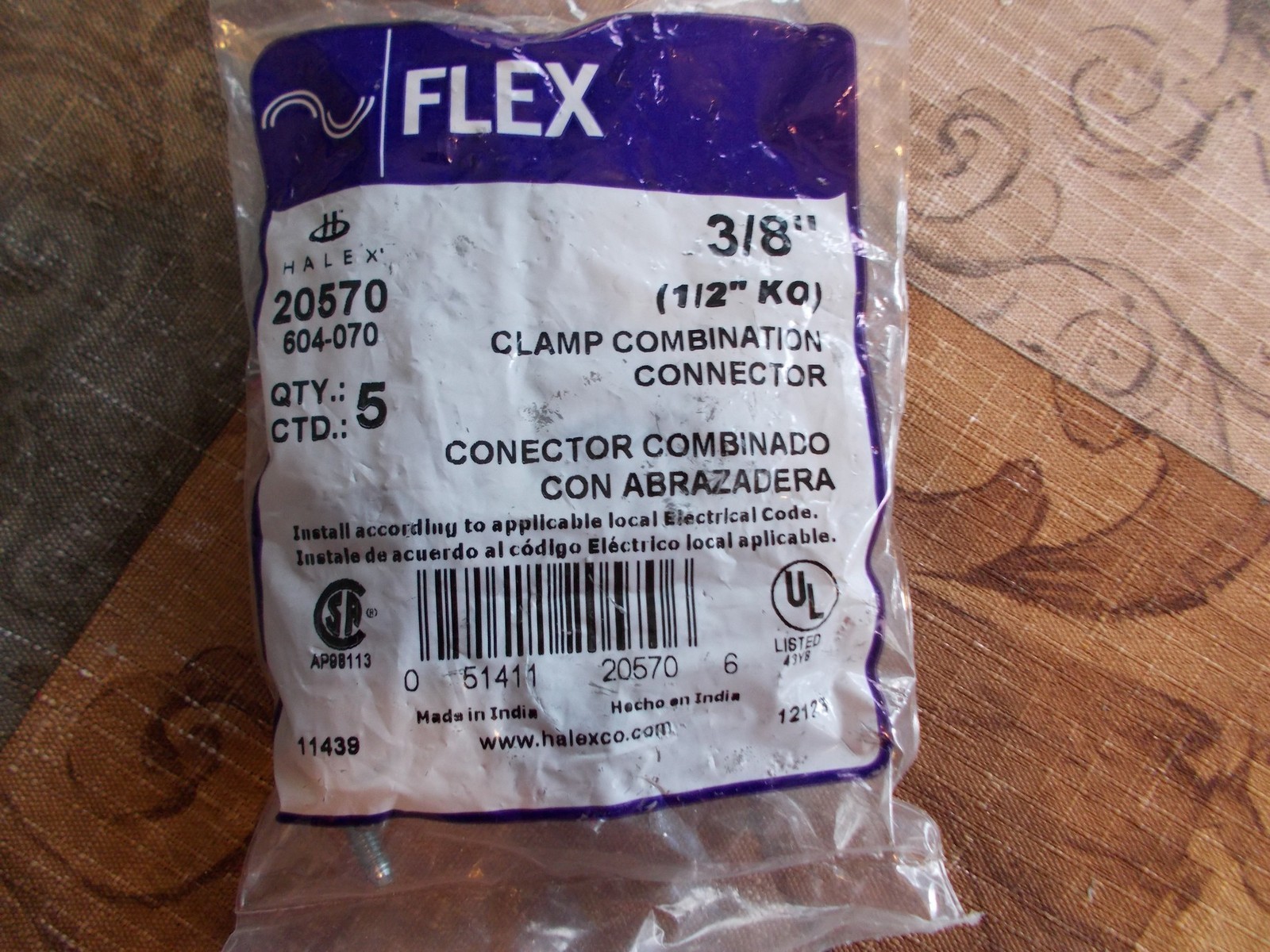 NEW Halex 20570 3/8″ Clamp Connectors, Package of 5 *FREE SHIPPING*