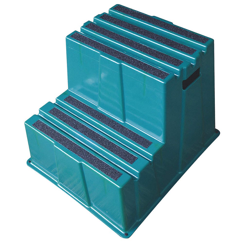 GRAINGER APPROVED 44ZJ61 Step Stand,Green,Number of Steps 2 44ZJ61