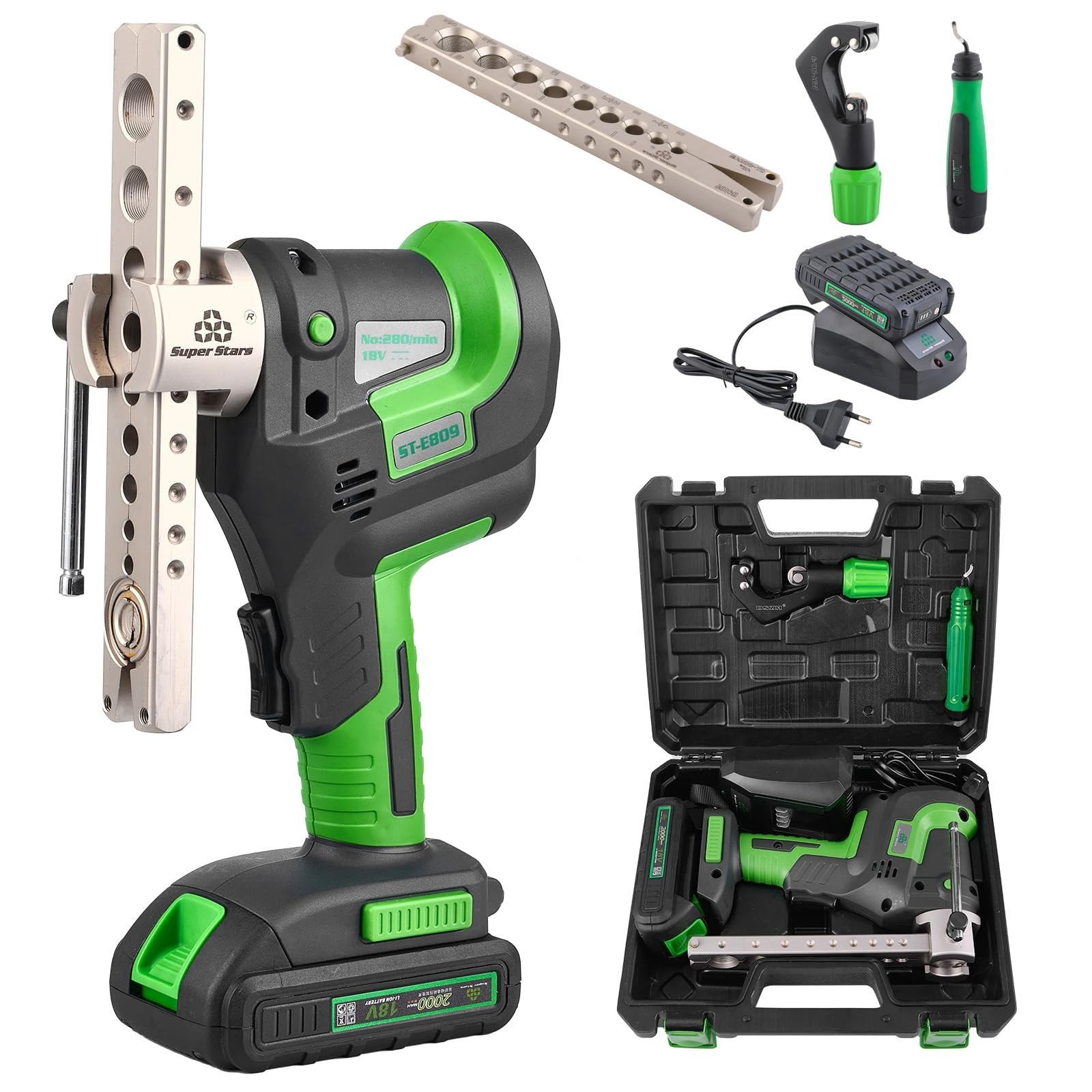 Super Stars Cordless Electric Flaring Tool Kit, 1/4″–3/4″ HVAC Copp… Fas