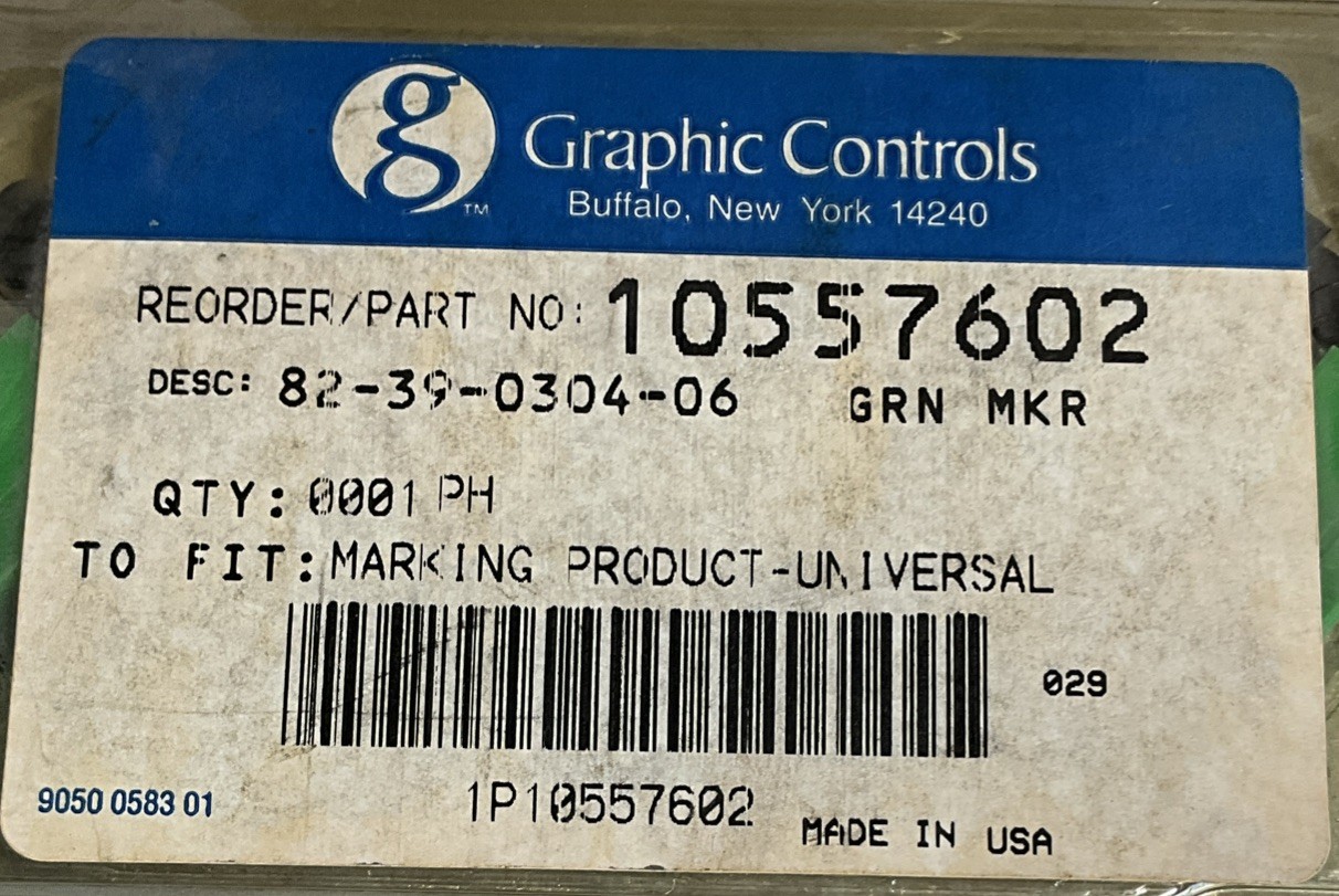 (6) Graphic Controls 10557602 Green Maker