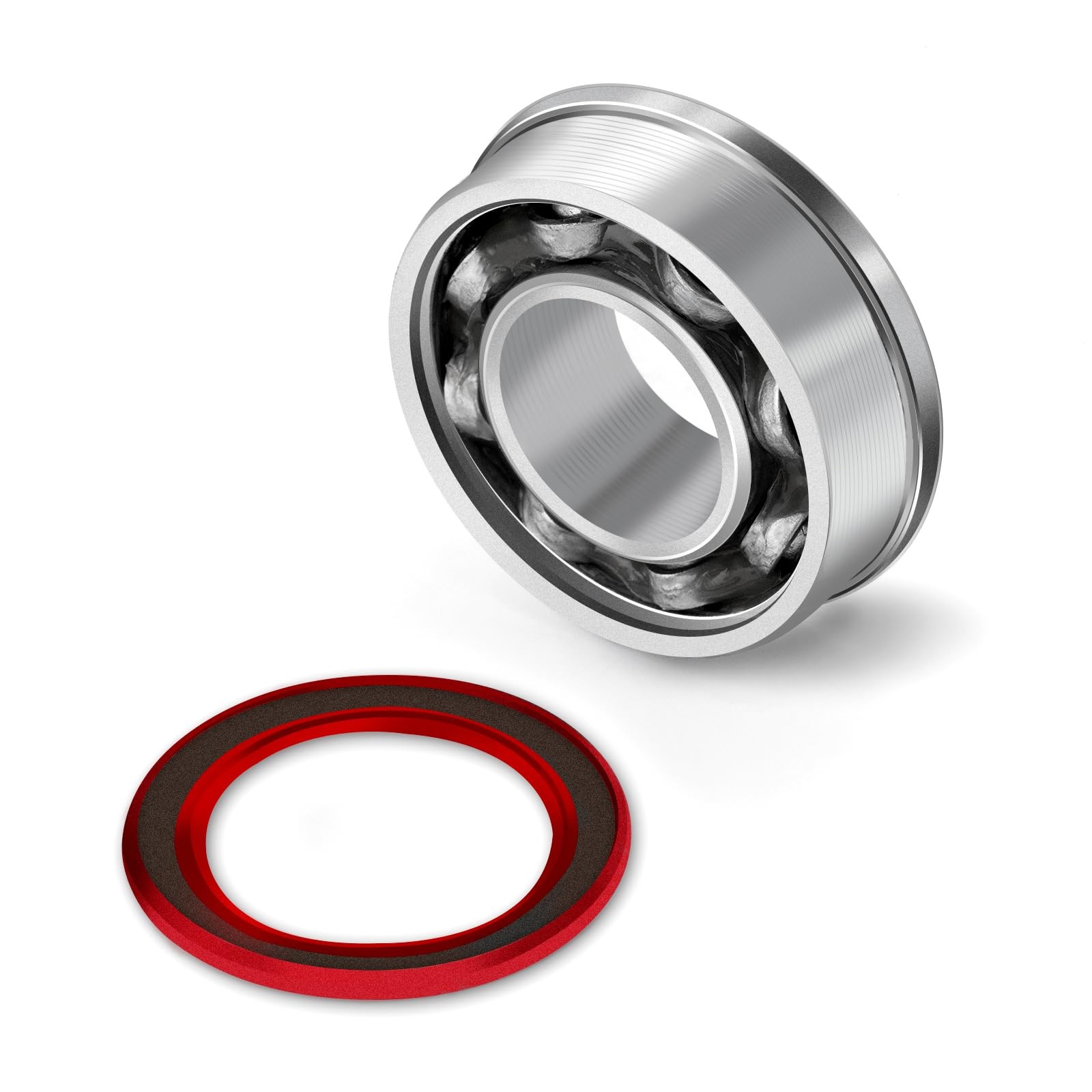 XiKe 4 Pcs Flanged Ball Bearings ID 5/8″ x OD 1-3/8″, 5/8”x1-3/8”